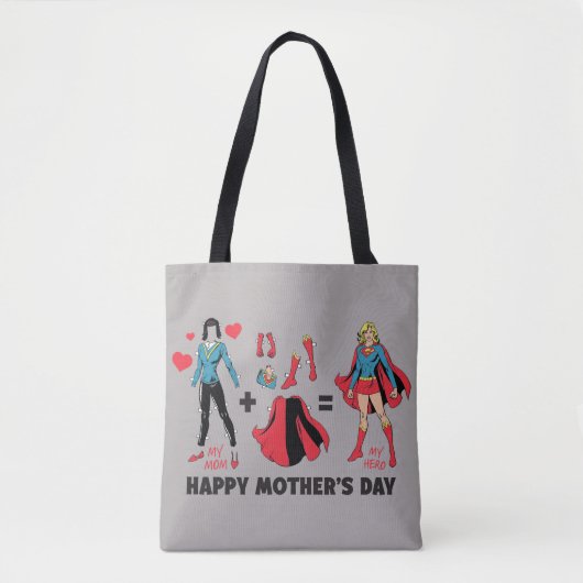 Supermeisje| Mijn moeder = Mijn helo Tote Bag (Voorkant)