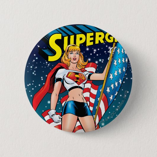 Supermeisje Ronde Button 5,7 Cm (Voorkant)