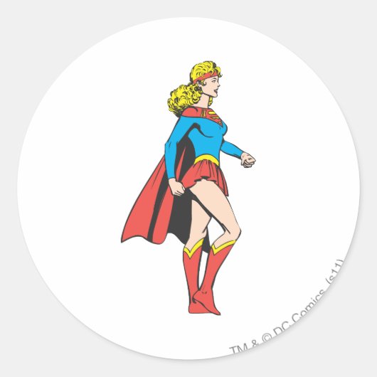 Supermeisjesprofiel Ronde Sticker (Voorkant)