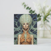 Supermodel buitenaardse vrouw briefkaart (Staand voorkant)