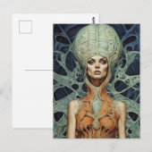Supermodel buitenaardse vrouw briefkaart (Voorkant / Achterkant)