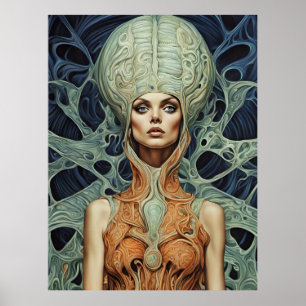 Supermodel buitenaardse vrouw poster