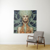 Supermodel buitenaardse vrouw wandkleed (In situ)