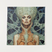 Supermodel buitenaardse vrouw wandkleed (Voorkant)