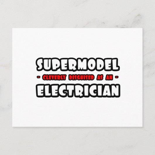 Supermodel.. elektricien briefkaart (Voorkant)