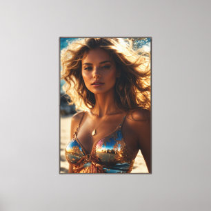 Supermodel opgerekt canvasprint canvas afdruk