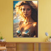 Supermodel opgerekt canvasprint canvas afdruk (Insitu (Woonkamer))