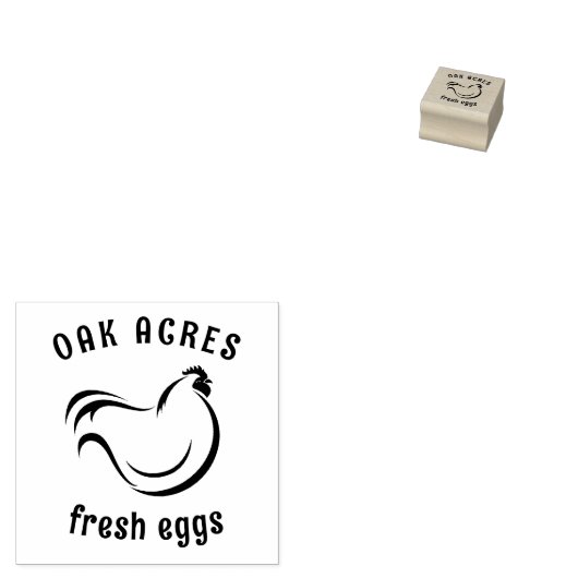 Supermodern ei-stempel voor kippenmonogram rubberstempel (Gestempeld)