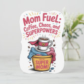 Supermoeder Coffee Power Feestdagenkaart (Staand voorkant)