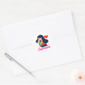 Supermoeder Mooie Moeder en Kind Ronde Sticker (Envelop)
