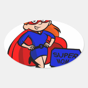 supermoeder ovale sticker