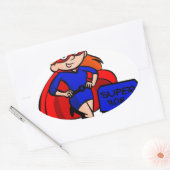 supermoeder ovale sticker (Envelop)