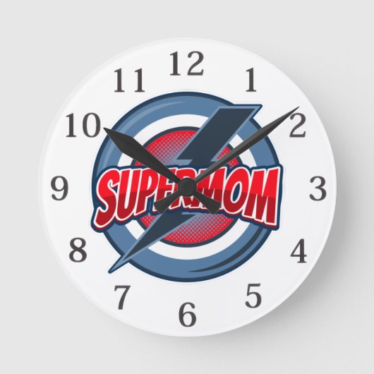 Supermoeder Super Moeder Moederdag Ronde Klok (Voorkant)