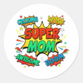 Supermoeder Voor Vrouwen Ronde Sticker (Voorkant)