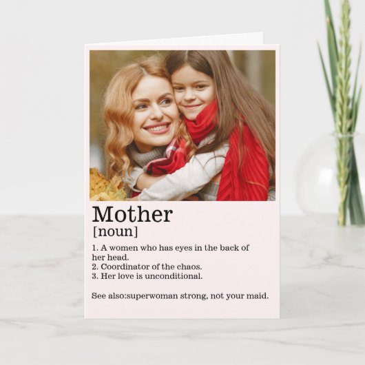 Supermoeder Woordenboek Definitie Feestdagen Kaart (Voorkant)