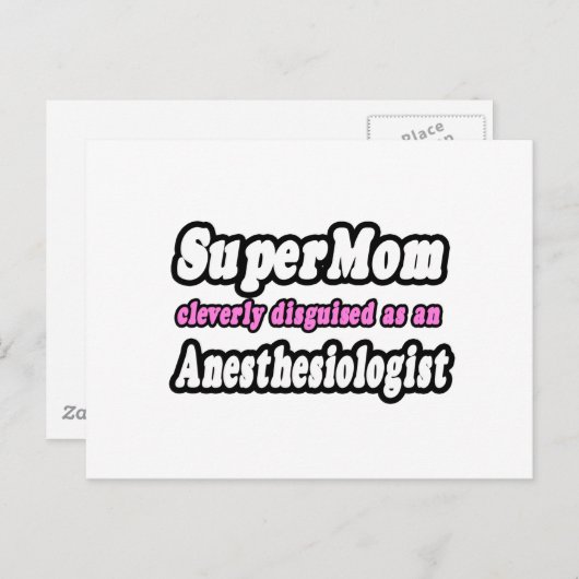 SuperMom...Anesthesioloog Briefkaart (Voorkant / Achterkant)