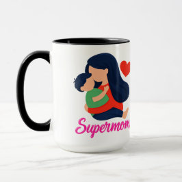 Supermom Cute Mother and Child Coffee Mug Mok
