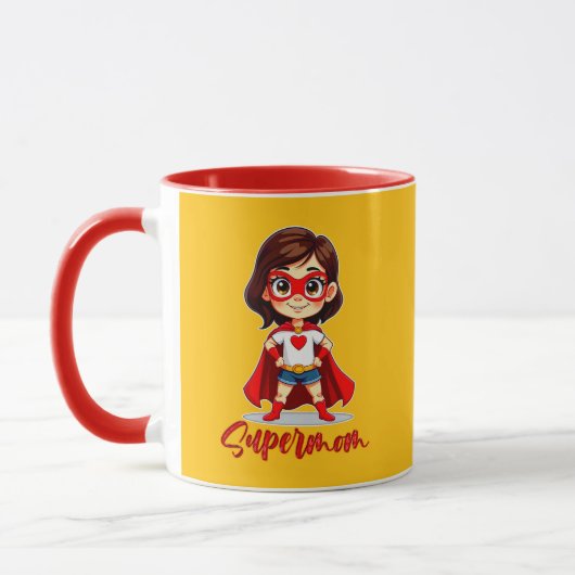 Supermom – Cute Mother Superhero Design Mok (Links)