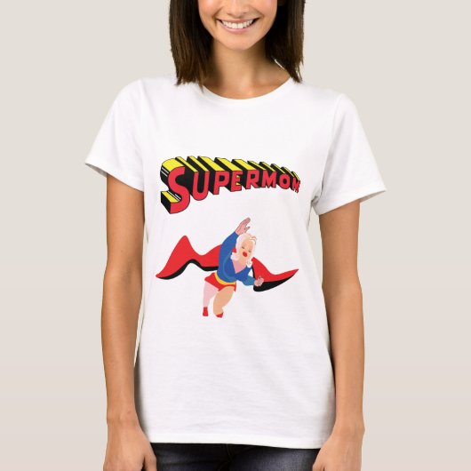 SUPERMOM grappig schattig  comic T-shirt (Voorkant)