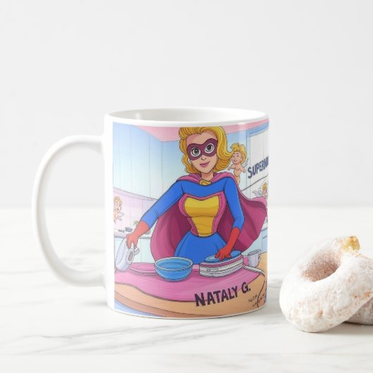 SUPERMOM Mok – Schattige Superheld cadeau voor mam (Met donut)