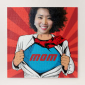 Supermom- Naam en foto  Legpuzzel (Verticaal)