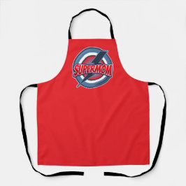 Supermom retro logo stijl schort