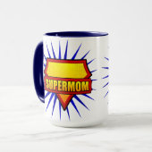 Supermom Schild Pop Art Mok (Voorkant links)