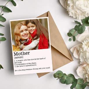 Supermom-woordenboekdefinitie Feestdagen Kaart