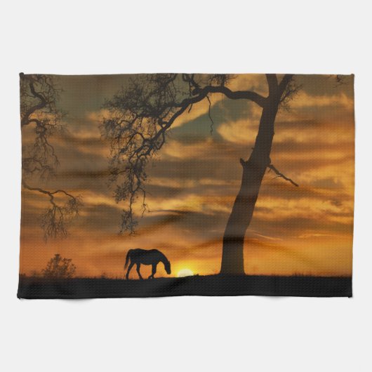 Supermooie keukenhanddoek voor paarden (Horizontaal)