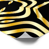 Supermooie naadloze zwarte en gouden bloem poster (Hoek)