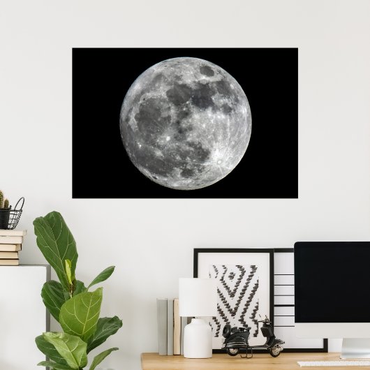 Supermoon Moon Poster (Thuiskantoor)