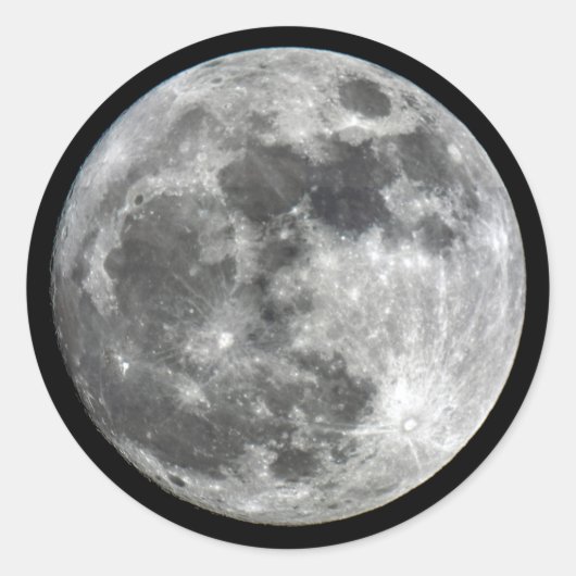 Supermoon Moon Ronde Sticker (Voorkant)