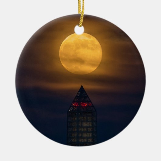 Supermoon over Washington Monument Keramisch Ornament (Voorkant)
