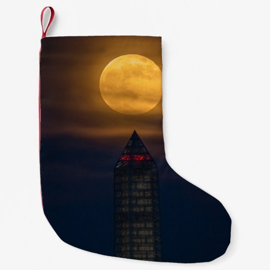 Supermoon over Washington Monument Kleine Kerstsok (Voorkant)