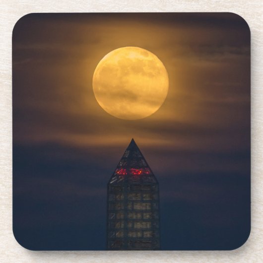 Supermoon over Washington Monument Onderzetter (Voorkant)