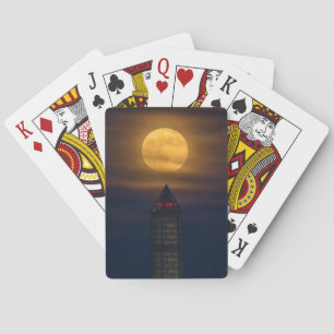 Supermoon over Washington Monument Pokerkaarten