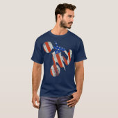 Supermoto Amerikaanse vlag Supercross Riding T-shirt (Voorkant volledig)