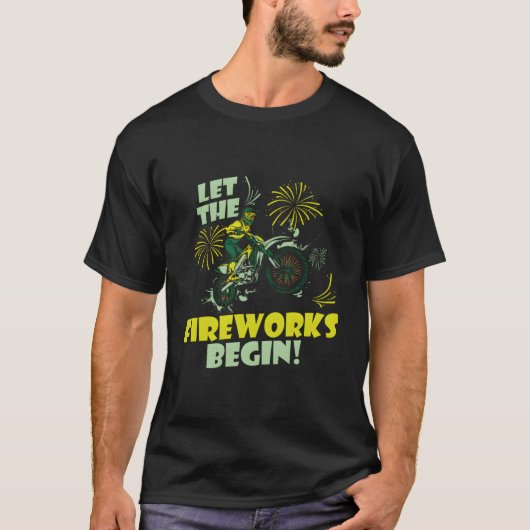 Supermoto Fireworks Mx Motocross Dirt Biking 4Th O T-shirt (Voorkant)