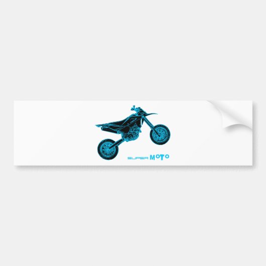 SuperMoto Wheelie Bumpersticker (Voorkant)