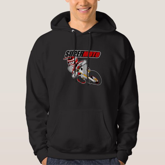 Supermoto White-Red Hoodie (Voorkant)