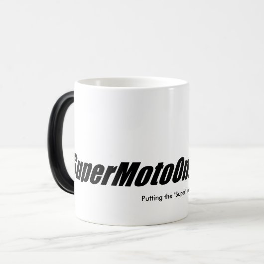 SuperMotoOnline "Morphing"-koffie Mok! Magische Mok (Voorkant links)