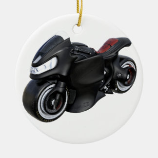 Supermotorfiets in zwart keramisch ornament