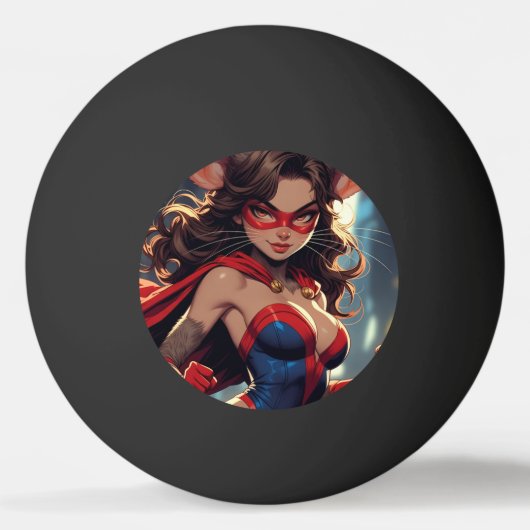 SuperMouse Vrouw 1-ster zwarte pingpongbal (Voorkant)