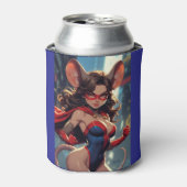 SuperMouse Vrouw blauwe blikjeskoeler (Blikje Voorkant)