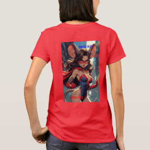 SuperMouse Vrouw Muis Power vrouwen rode T-shirt b