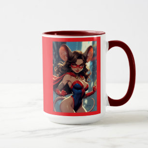SuperMouse Vrouw rode linkerhand combo mok