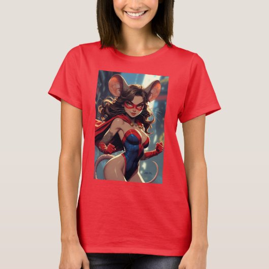 SuperMouse Vrouw vrouwen rode T-shirt (Voorkant)