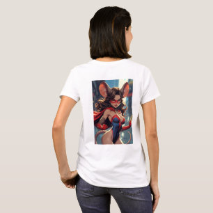 SuperMouse Vrouw vrouwen witte T-shirt achterkant