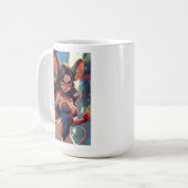 SuperMouse Vrouw witte rechterhand mok (Voorkant links)