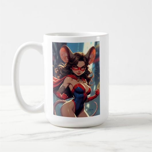 SuperMouse Vrouw witte rechterhand mok (Links)